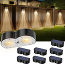 Upgraded Solar Fence Lights Outdoor 8 Pack with Spot Lensed Bright Fence Lights - Like New