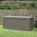 EAST OAK OUTDOOR STORAGE BOX 150 GALLON DECK BOX WR CODE DB23003-GRAY - GRAY - Like New