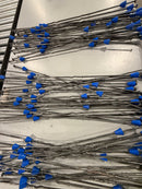 OCM LONG 8-1/4 END SNAP TIES WITH CONE- BOX OF 100 - SILVER/ BLUE - Like New