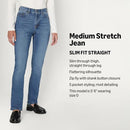 AMAZON ESSENTIALS WOMEN MEDIUM STRETCH SLIM-FIT MID-RISE JEANS - SIZE 14 - BLUE - Brand New