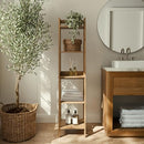 ZENNA HOME BAMBOO LINEN TOWER WITH 5 SHELVES - BAMBOO - Like New