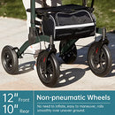 ELENKER ALL-TERRAIN UPRIGHT ROLLATOR WALKER, STAND UP ROLLING WALKER - GREEN - Like New