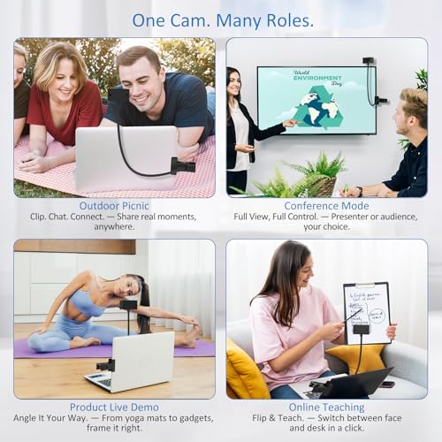 DANYESTH Eye Contact Webcam Microphone 1080P Center Cam Mac PC - Black - Like New