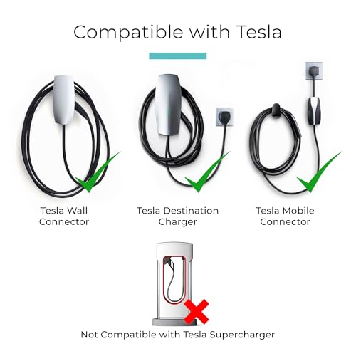 LECTRON TESLA TO J1772 CHARGING ADAPTER MAX 48A 250V - WHITE - Like New