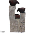Sunnydaze Aged Tiered Vessels Solar Fountain with Battery Backup - 29" - Like New