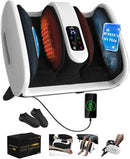 SUMELL FOOT MASSAGER WITH HEAT & ICE THERAPY SHIATSU FOOT MUFFS - WHITE - Like New