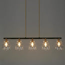GEPOW 38” KITCHEN ISLAND LIGHTING LIGHTING, BLACK AND GOLD LINEAR CHANDELIER - Like New