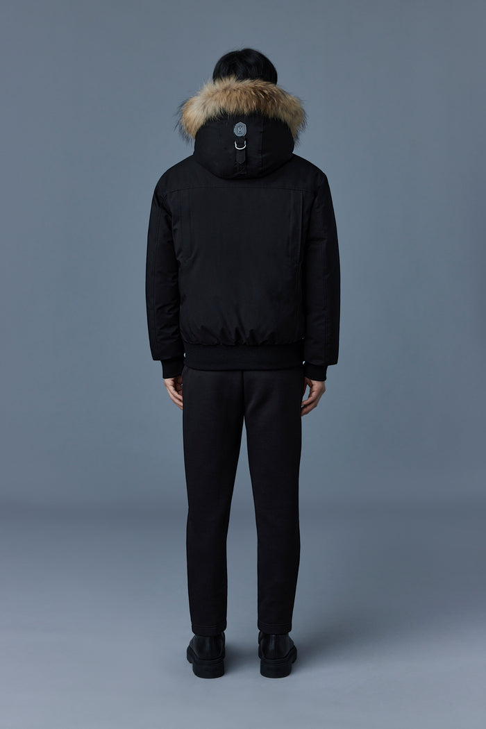MACKAGE DIXON 2-IN-1 NORDIC TECH DOWN BOMBER NATURAL FUR BLACK SIZE 40  SIZE M - Brand New