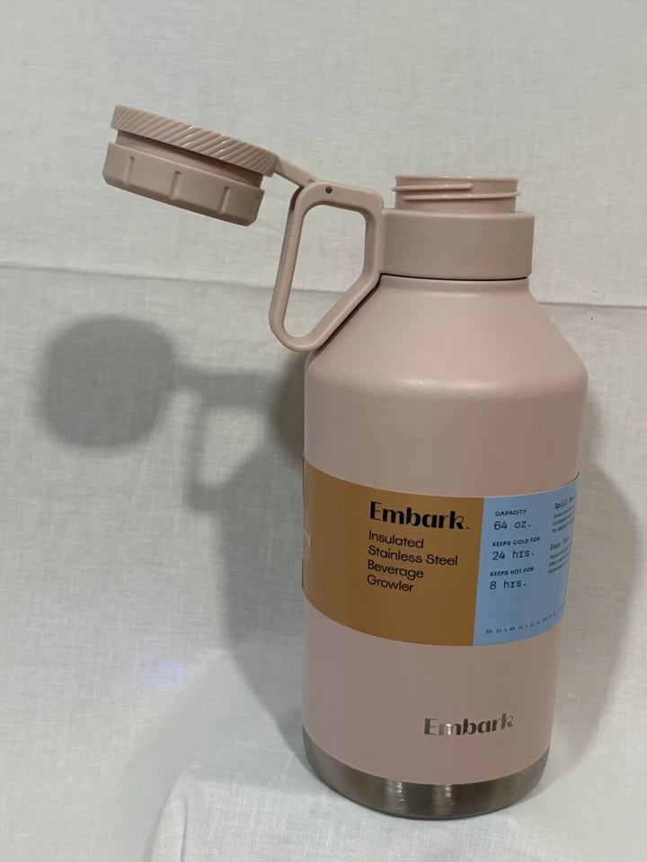 EMBARK 64OZ STAINLESS STEEL GROWLER - BLUSH - Like New