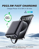 GENERIC PORTABLE CHARGER POWER BANK 50000MAH, 22.5W FAST CHARGER - BLACK - Like New