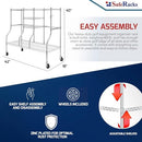 SafeRacks Golf Equipment Organizer Rack, Garage Storage Rack, Steel Wire - WHITE - Like New