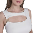 HD5BKC6Y HALSTON H Women's Sleeveless Open Neckline Scuba Dress, Cream, 14 - Like New