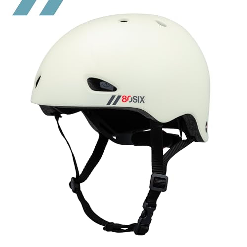 80SIX E-RIDE HELMET WITH LED - LARGE 14+ - CREAM MATTE - Like New