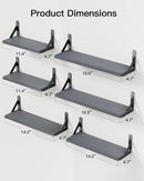 AMADA HOMEFURNISHING WALL SHELVES SET OF 6 RUSTIC FARMHOUSE WOOD FLOATING - Like New