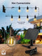 Minetom 58 Ft Outdoor Solar Lights WaterProof 2 Pack - BLACK - Like New
