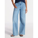 TIME AND TRU WIDE LEG UTILITY TROUSERS, 31" SIZE: WOMEN 8 - MEDIUM WASH - Brand New