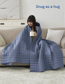 YnM King Size Cooling Weighted Blanket for Adults (88x104, 25 Pounds, Blue Grey) - Like New