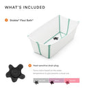 Stokke Flexi Bath Portable Baby Bathtub Heat-Sensitive Plug White Aqua - Brand New