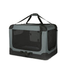 AMAZON BASICS 4-DOORS PORTABLE SOFT-SIDED CRATE KENNEL 26" X 18" X 18" - GRAY - Like New