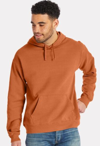 GDH450 Hanes Unisex Comfortwash Garment Dyed Fleece Hoodie Clay L - Like New