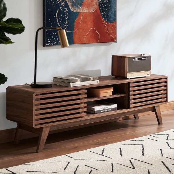 CHILIHOM 59" MID-CENTURY MODERN TV STAND - WALNUT - Like New