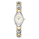 BULOVA LADIES' CLASSIC TWO-TONE STAINLESS 3-HAND QUARTZ, WHITE, 98V02 - Like New