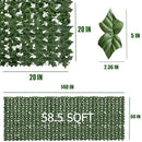 DOPGIB ARTIFICIAL IVY PRIVACY FENCE SCREEN 60" BY 140" 58.5 SQFT - Green - Like New