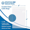 Spartan Industrial - 4"X6" (1000 Count) Crystal Clear Resealable Cello Bags - Brand New