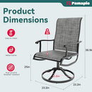 PAMAPIC Patio Chairs Set of 2 All-Weather Textilene Ergonomic Outdoor Swivel - Like New