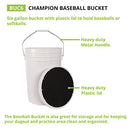 Champion Sports 6 Gallon Bucket Padded Soft Seat Lid Durable B0029VNJ7E - White - Brand New