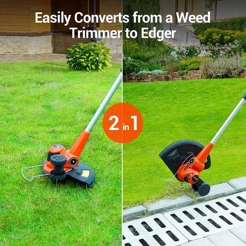 PAXCESS Cordless String Trimmer/Edger, 20V 10-Inch Weed Eater SF8A201 - ORANGE - Like New