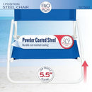 Rio Beach Wave 1-Position Beach Folding Sand Chair, Polyester - Pacific Blue - Like New