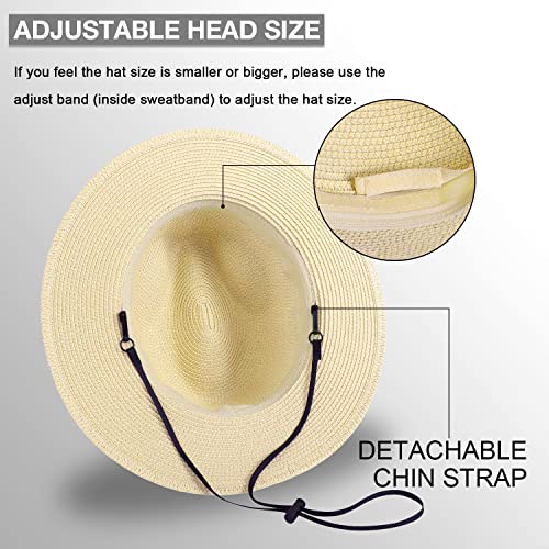 Livingston Fashionable Wide Brim Straw Panama Hat for Women & Men - Like New