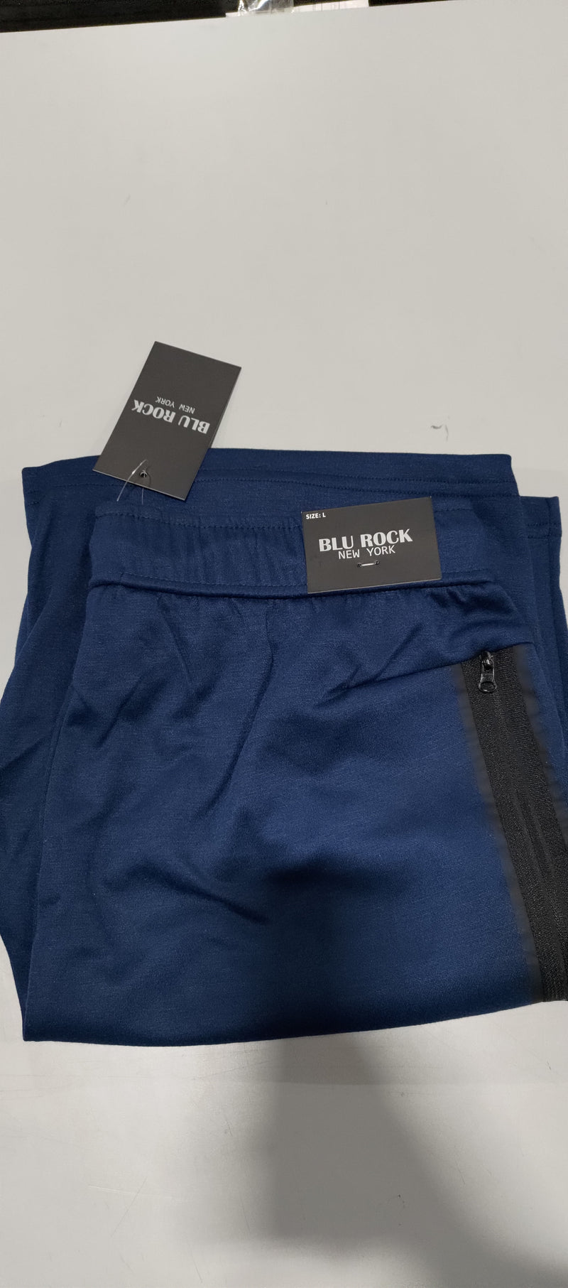 BLU ROCK ROCK LOOSE FIT TECH FLEECE HEAT SEAL ZIPPER POCKET - SIZE: L - NAVY - Brand New