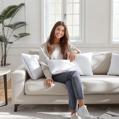 WUUYUEF 12 X 20 Pillow Insert Set of 2 Indoor Throw Pillow Insert - White - Like New