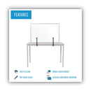 MASTERVISION PROTECTOR SERIES GLASS ALUMINUM DESKTOP DIVIDER - CLEAR - Brand New