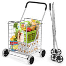 IRONMAX Grocery Shopping Cart, Foldable Heavy Duty Utility Cart w/Large Wheels - Brand New