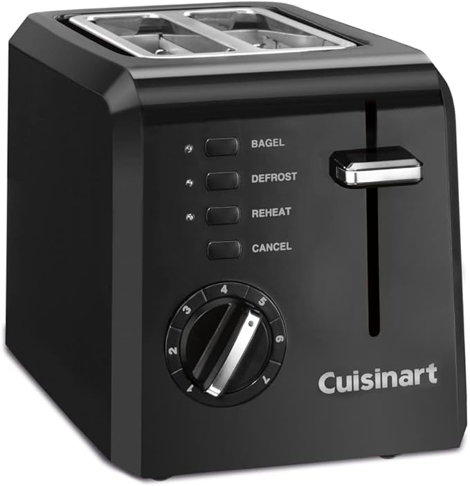 Cuisinart CPT-122BK 2-Slice Compact Plastic Toaster Black Like New