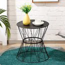 ALIMORDEN HOURGLASS SHAPE ROUND END TABLE, ACCENT ANTI-RUST STEEL COFFEE TABLE - Like New