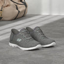 SKECHERS SUMMITS DAZZLING HAZE SNEAKER WOMEN 12 WIDE GREY MINT - Like New