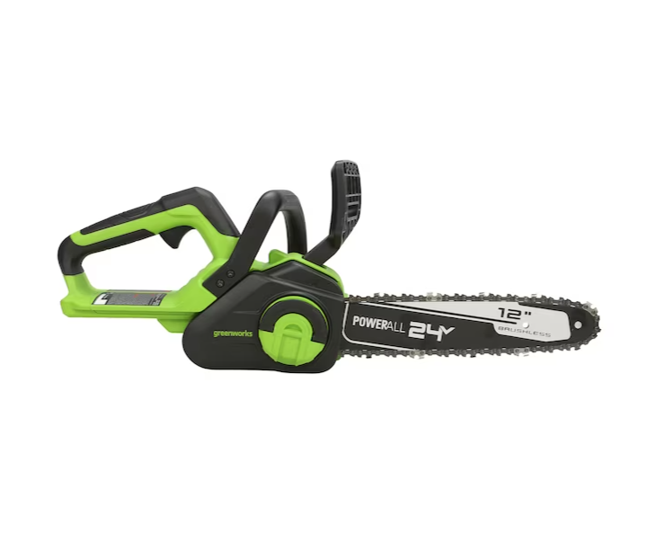 Greenworks 24v Cordless Chain Saw Brushless Chainsaw 12" Guide Bar - CS24L00 Like New