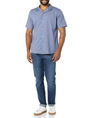 AEM20102SS22 AMAZON ESSENTIALS MEN COTTON BUTTON-DOWN SHIRT, L, WASHED BLUE - Brand New