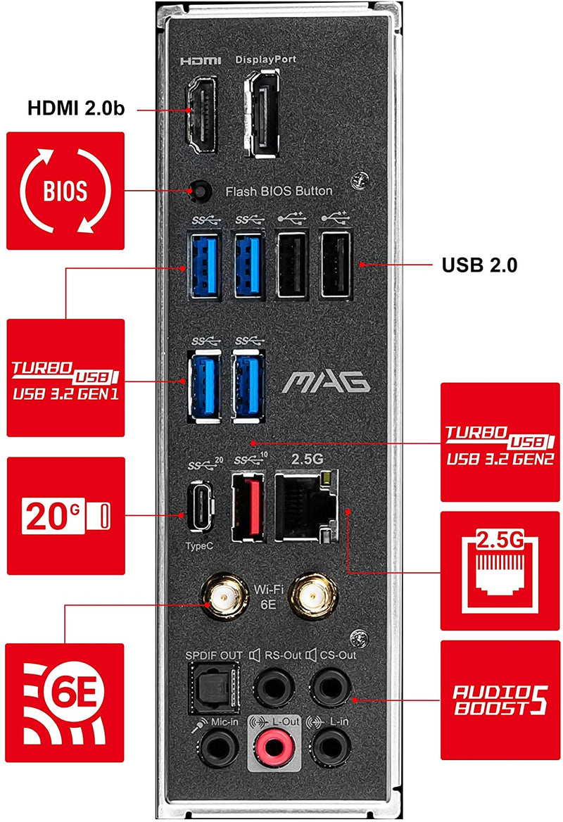 MSI MAG Z590 Tomahawk WiFi Gaming Motherboard ‎MAG-Z590-TOMAHAWK-WIFI - Black - Like New