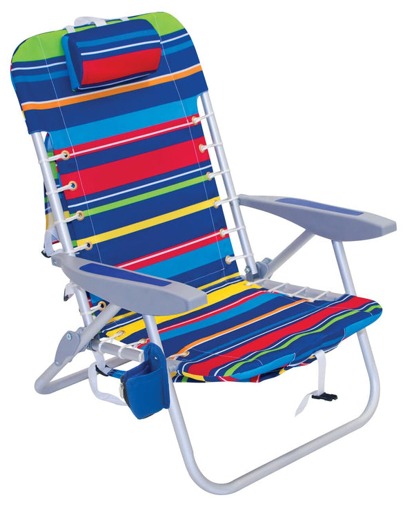 Rio Brands 4-Position Backpack Lace-Up Suspension Folding Beach Chair - Like New