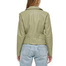 LW1RU538 LEVI'S WOMEN'S VEGAN LEATHER 538 MOTO JACKET WOMEN XL GREEN/CHARCOAL - Brand New
