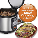 Hamilton Beach Digital Rice Cooker Steamer TYPE-RC25 - Stainless Steel Silver - Like New