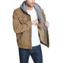 LM8RC364 LEVIS MEN'S WASHED COTTON HOODEDJACKET SIZE: M - KHAKI/SHERPA LINED - Brand New