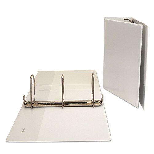 UNIVERSAL 20997 SLANT-RING ECONOMY VIEW BINDER, 5" CAPACITY, WHITE - WHITE - Like New