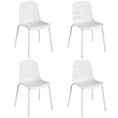 KM LEGEND MODERN CHAIRS WITH METAL FOR LIVING, ROOM, KITCHEN, SET OF 4 - WHITE - Like New