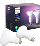 Philips Hue White & Color Ambiance BR30 LED Smart Bulbs (Hue Hub Optional), 2pk - Like New